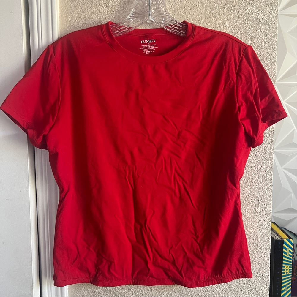 Pumiey Red Crewneck T-shirt